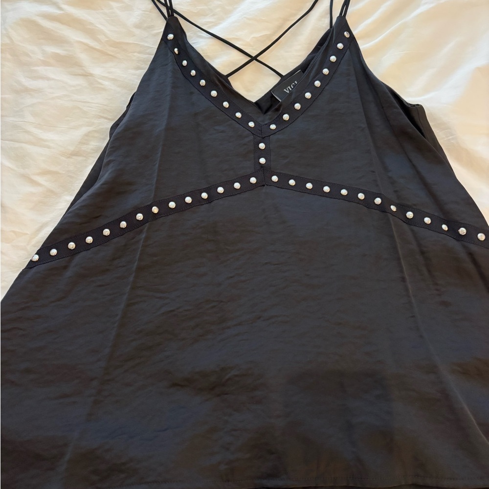 Vici Black Studded Crisscross Strap Cami
